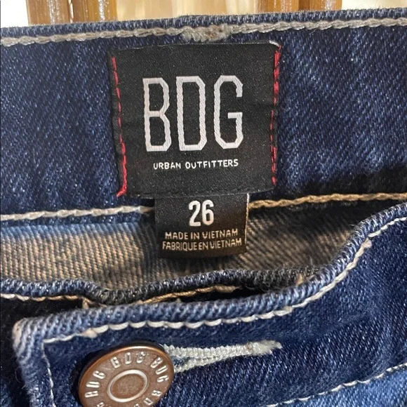 BDG high rise Dark Blue patchwork color block Denim Jeans - Picture 2 of 7